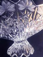 Brocante kristallen schaal / fruitschaal antiek bloemen, Antiek en Kunst, Antiek | Glas en Kristal, Ophalen of Verzenden
