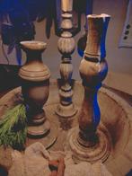 Olijfbak en pme kandelaren., Huis en Inrichting, Woonaccessoires | Overige, Ophalen of Verzenden