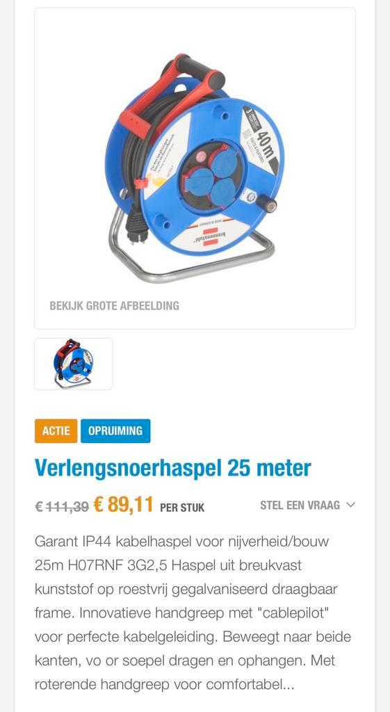 Verlengsnoer diversen, Doe-het-zelf en Verbouw, Elektra en Kabels, Nieuw, Kabel of Snoer, Ophalen of Verzenden