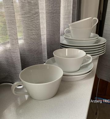 Arzberg Tric wit, 6 borden + 4 theekop & schotels beschikbaar voor biedingen