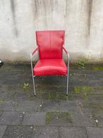 4 Rood lederen eetkamerstoeken van Bert Plantagie, Ophalen of Verzenden, Rood, Leer