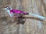 Mooie oude zilver/roze vogel op knijper, Diversen, Kerst, Ophalen of Verzenden