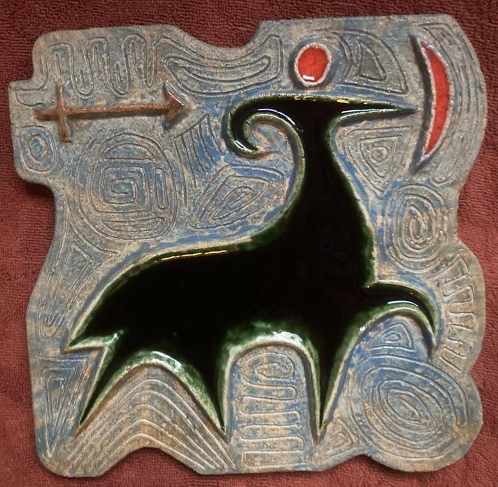 Westraven keramische plaquette sterrenbeeld Boogschutter, Antiek en Kunst, Antiek | Wandborden en Tegels, Ophalen of Verzenden