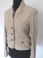 Gina - prachtig beige katoenen rib jasje - 38, Kleding | Dames, Maat 38/40 (M), Verzenden, Beige, Zo goed als nieuw