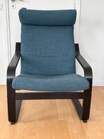Ikea stoel zwartbruin met blauwe bekleding, Huis en Inrichting, Fauteuils, Ophalen, Zo goed als nieuw, 75 tot 100 cm, 50 tot 75 cm