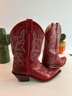 Justin Boots westernlaarzen cowboylaarzen rood leer, Hoge laarzen, Ophalen of Verzenden, Zo goed als nieuw, Rood