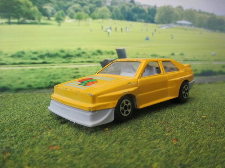 1:40 1980-1985 Audi Quattro Rally - Polistil geel, Hobby en Vrije tijd, Modelauto's | 1:43, Gebruikt, Ophalen of Verzenden