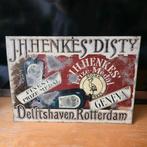 Oud reclamebord, blikken reclame bord J.H. Henkes' Disty, Ophalen of Verzenden, Gebruikt