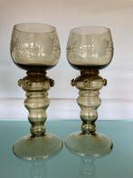 Antieke groene Wijn Roemers - Set van 2, Ophalen of Verzenden