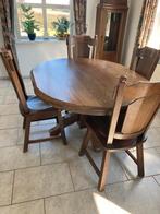 Eiken eettafel met stoelen - Zo goed als nieuw!, Ophalen, Zo goed als nieuw, 4 tot 6 stoelen