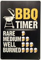 BBQ Timer bier medium well reclamebord van metaal wandbord, Info@deconoord.nl, Deco Noord, Nieuw, Ophalen of Verzenden