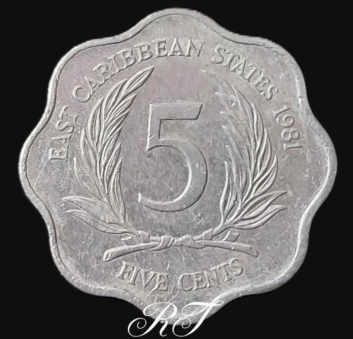 Te koop East Caribbean States, 5 cents uit 1981., Postzegels en Munten, Munten | Amerika, Losse munt, Midden-Amerika, Ophalen of Verzenden