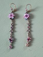 Vintage oorbellen , Michal Negrin, lang model, lila (a), Overige materialen, Hangers, Verzenden, Zo goed als nieuw