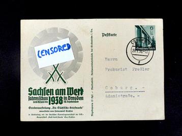 Duitse Rijk 1938 postwaardestuk  / Sachsen am Werk beschikbaar voor biedingen