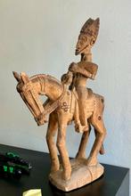 Dogon krijger te paard, groot houten beeld uit Mali, Antiek en Kunst, Kunst | Niet-Westerse kunst, Ophalen