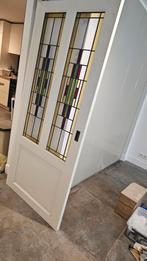 Glas en lood deur 88x199 cm, Doe-het-zelf en Verbouw, Deuren en Horren, Ophalen, Gebruikt, Binnendeur, Glas