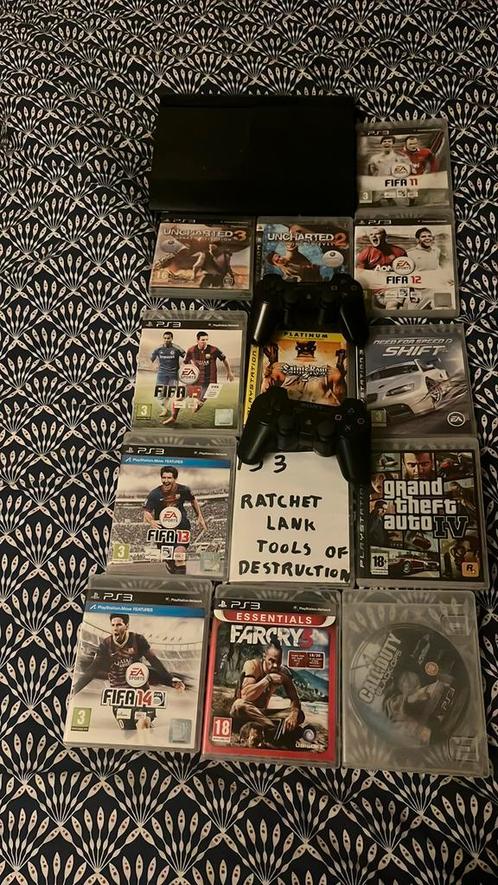 Goedwerkende ps3 superslim set, Spelcomputers en Games, Spelcomputers | Sony PlayStation 3, Zo goed als nieuw, Super Slim, 500 GB