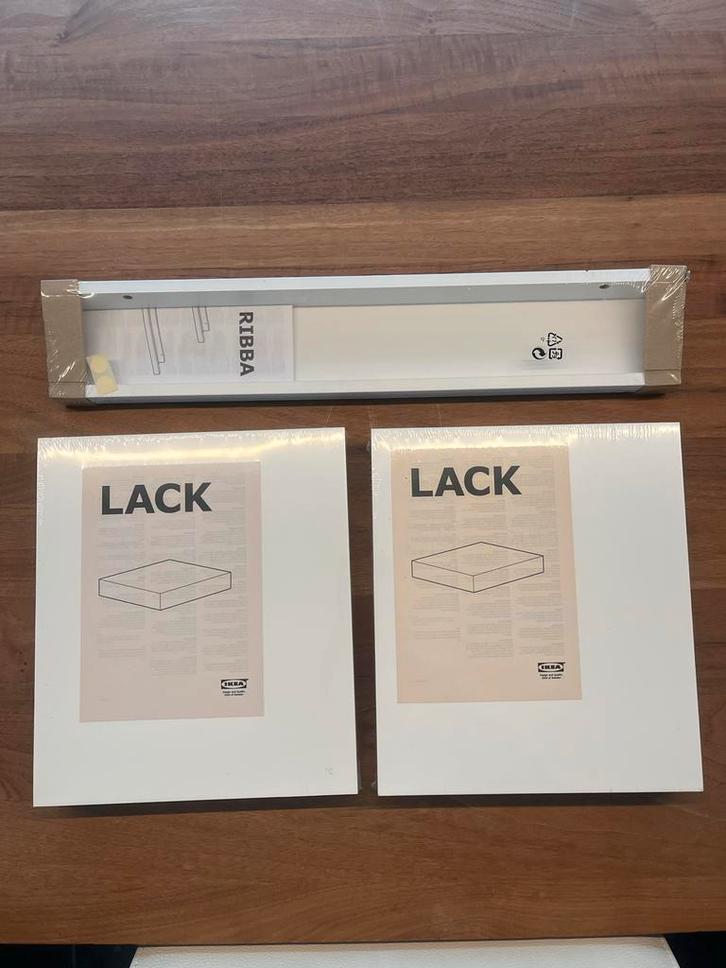 Ikea Lack & Ribba Wandplanken - Nieuw in Verpakking, Huis en Inrichting, Woonaccessoires | Lijsten, Nieuw, Minder dan 50 cm, Minder dan 50 cm