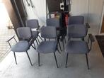 6 stoelen metalen poten met stoffen bekleding T.E.A.B., Ophalen, Gebruikt, Metaal, Grijs