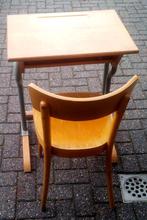 antieke lessenaar - schooltafel met 2 stoelen, Kinderen en Baby's, Kinderkamer | Tafels en Stoelen, Ophalen, Gebruikt, Tafel(s) en Stoel(en)