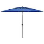 Knik parasol 3-laags met aluminium paal gratis bezorgd, Tuin en Terras, Parasols, Nieuw, Kantelbaar, Ophalen of Verzenden, Stokparasol