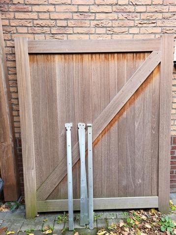 Hardhouten Tuinpoort Dubbel - 150x180cm + Beslag beschikbaar voor biedingen