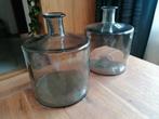 2 paarse flesvazen, Ophalen, Gebruikt, Overige kleuren, Glas