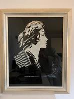 PORTRET / SILHOUETTE IN COLLAGE STIJL., Antiek en Kunst, Kunst | Tekeningen en Foto's, Ophalen of Verzenden