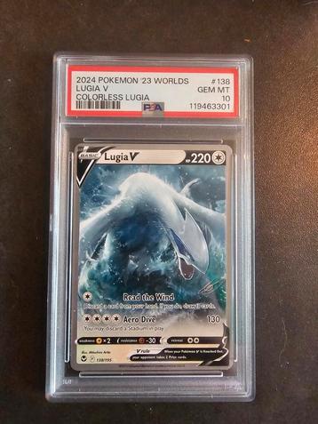 Lugia V 138 - Pokémon Worlds 2023 PSA 10 beschikbaar voor biedingen