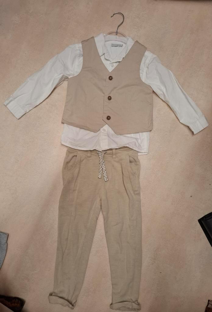 Maat 98 104 pak gilet set trouwkleding feest foto prenatal, Kinderen en Baby's, Kinderkleding | Maat 104, Zo goed als nieuw, Jongen