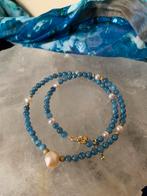 Aquamarijn parel geluk beschermt intuïtie magie liefde uniek, Blauw, Nieuw, Ophalen of Verzenden, Met edelsteen