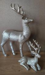 GOUDEN GLITTER HERTEN*HERT MET GEWEI*KERST DECO, Diversen, Kerst, Verzenden, Zo goed als nieuw