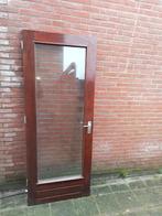 Hardhouten deur83.5m x209.5 dubbel glas bh30cm, Ophalen, 80 tot 100 cm, 200 tot 215 cm, Glas