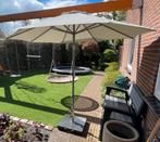 Shadowline Push-up parasol rond 250cm Light Grey, Tuin en Terras, Parasols, Ophalen of Verzenden, Stokparasol, Zo goed als nieuw