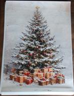 Kerst poster van een kerstboom op canvas 50 x 70 cm, Ophalen of Verzenden, Zo goed als nieuw