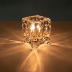 Vintage glazen tafellamp Peil & Putzler l cubic glass lamp, Huis en Inrichting, Lampen | Tafellampen, Minder dan 50 cm, Gebruikt
