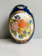 Paasei aardewerk Satsuma Japan blauw bloemen goud vintage, Diversen, Pasen, Ophalen of Verzenden, Zo goed als nieuw