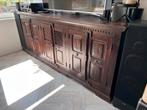 Dressoir kast met spiegel, Huis en Inrichting, Kasten | Dressoirs, Ophalen, Teakhout, 200 cm of meer, 25 tot 50 cm