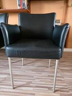 4 eetkamerstoelen van JESS design zwart leer, Ophalen, Gebruikt, Zwart, Leer