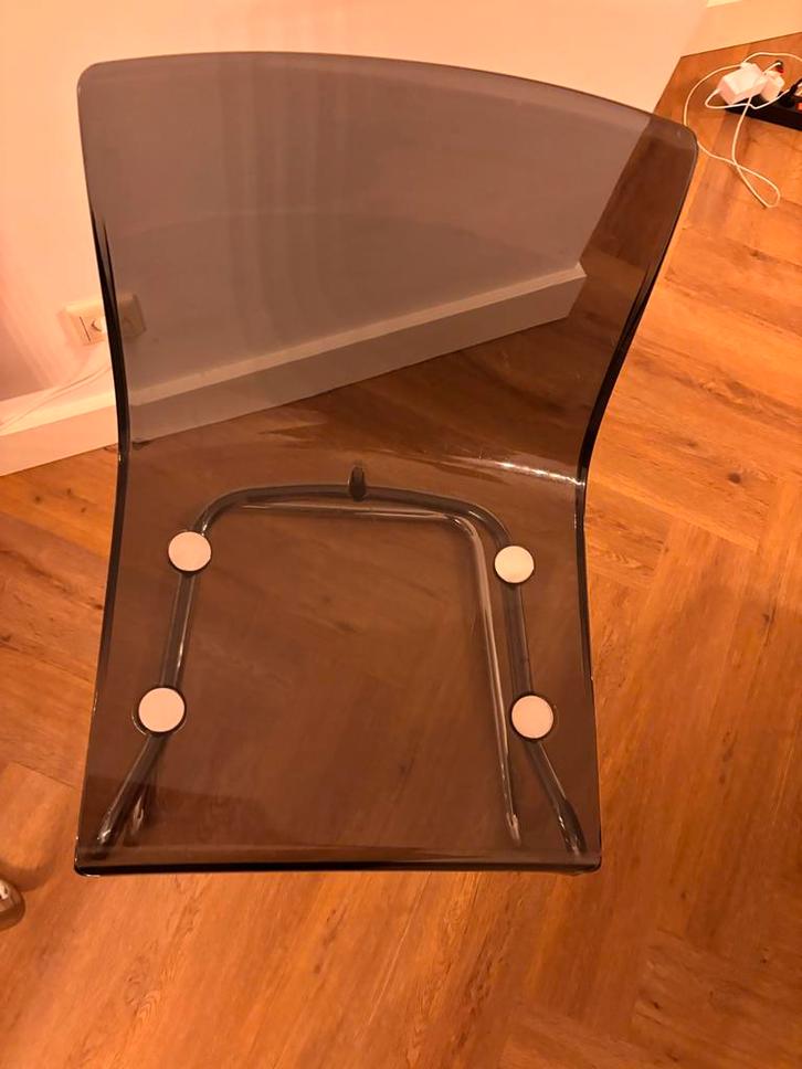 4 IKEA Tobias Stoelen - Transparant Design, Huis en Inrichting, Stoelen, Zo goed als nieuw, Vier, Kunststof, Grijs, Ophalen of Verzenden