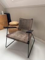 Japandi Stoel Loods5 - Suède & Staal, Gebruikt, Minder dan 75 cm, Leer, Ophalen of Verzenden