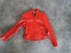 Knalrood lederen jasje van Transmission mt 36 - 38, Transmission, Zwart, Ophalen of Verzenden, Zo goed als nieuw