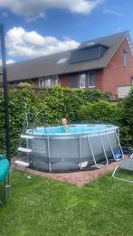 Zwembad 2 bij 3 meter ovaal met 1 plakker en zandfilterpomp, Ophalen, Gebruikt, Opzetzwembad, 200 tot 400 cm