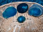 4 Blauwe Agaten incl verz, Ophalen of Verzenden, Mineraal