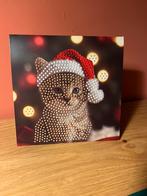 diamond painting kerstkaart pop-up kat kant en klaar, Ophalen of Verzenden, Nieuw, Kerst