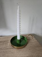 Kaarsenhouder metaal groen/goud, Huis en Inrichting, Woonaccessoires | Kandelaars en Kaarsen, Nieuw, Ophalen of Verzenden, Metaal
