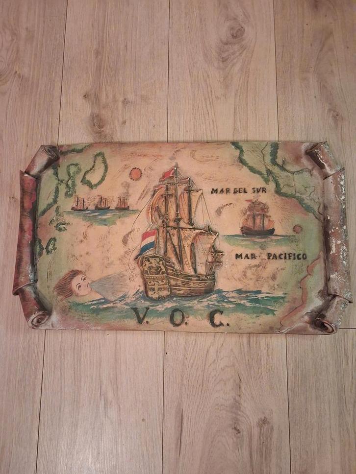 Vintage VOC Wandkaart, Antiek en Kunst, Antiek | Wandborden en Tegels, Ophalen of Verzenden
