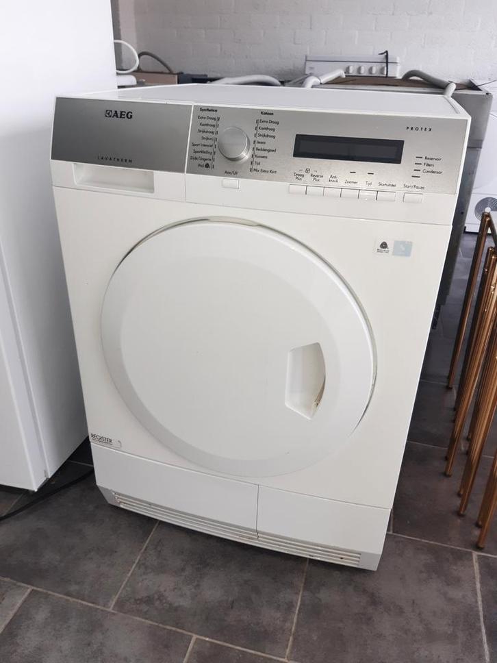 AEG WARMTEPOMPDROGER (A+), Witgoed en Apparatuur, Wasdrogers, Gebruikt, Overige typen, Voorlader, 6 tot 8 kg, 85 tot 90 cm, Anti-kreukfase