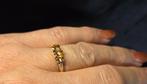 Gouden Vintage ring edelsteen citrien en diamant. 2025/674., ., Geel, Ophalen of Verzenden, Zo goed als nieuw