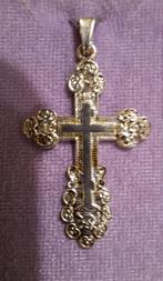 Verzilverd Kruisje Hanger - 3,5 cm, Sieraden, Tassen en Uiterlijk, Kettinghangers, Overige materialen, Ophalen of Verzenden, Zo goed als nieuw